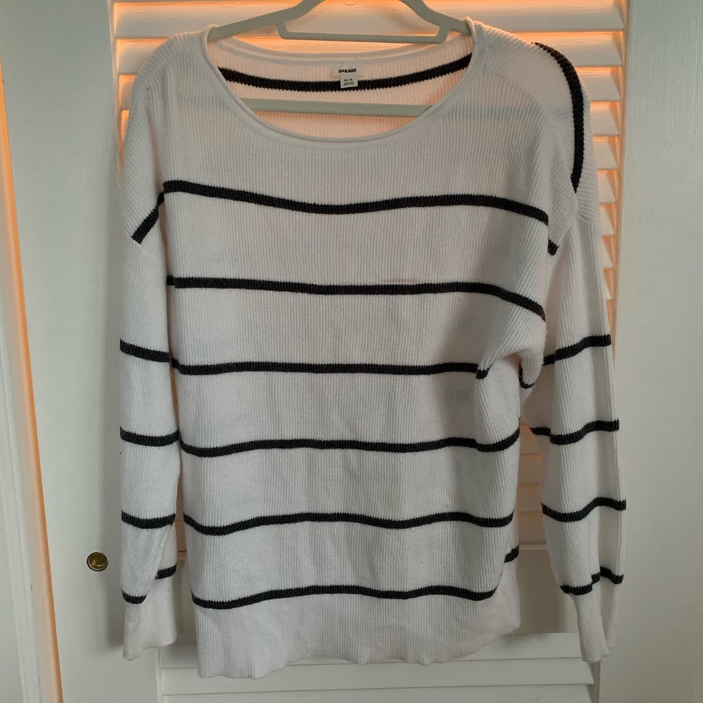 Striped White and Black Sweater